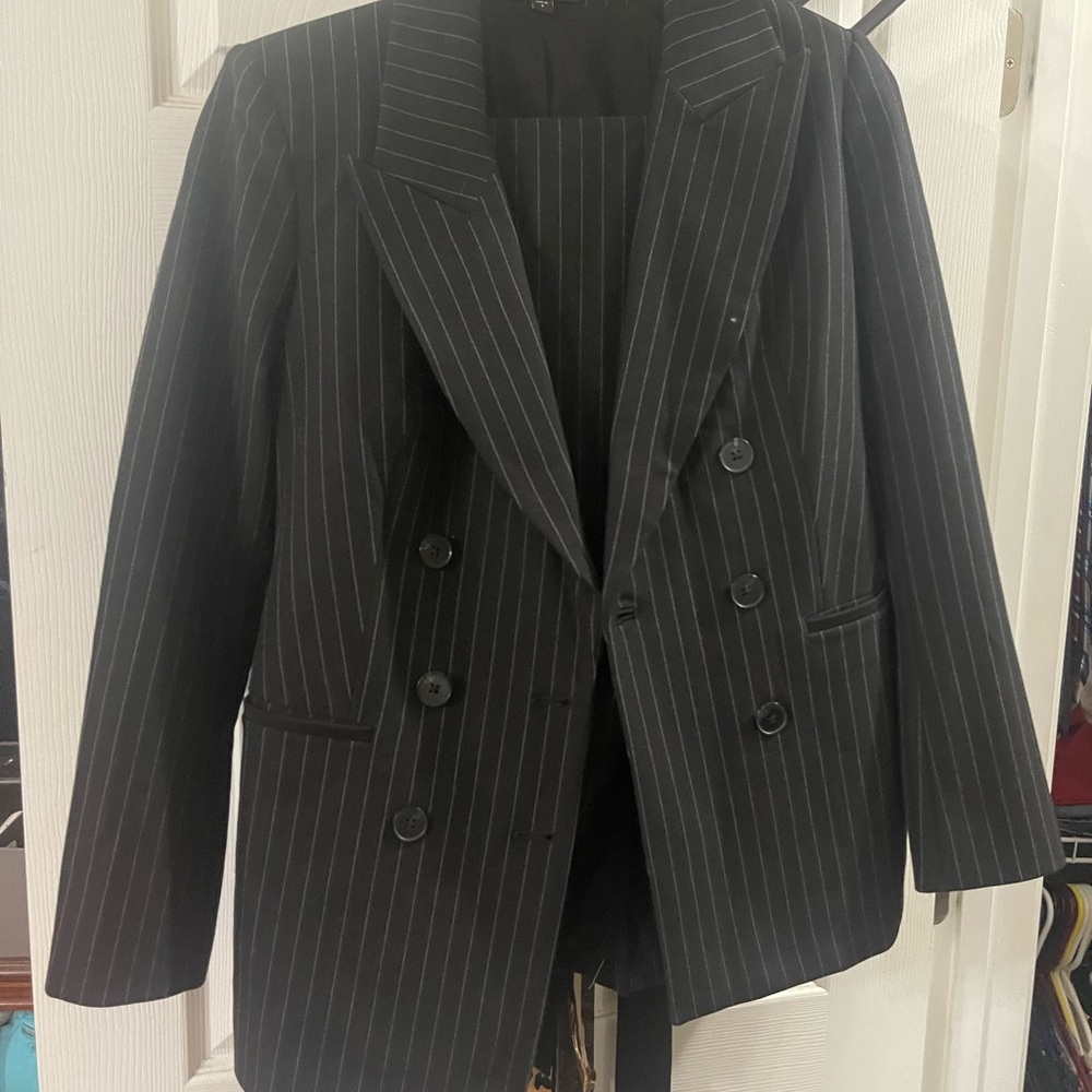 Express Charcoal Pinstripe Blazer